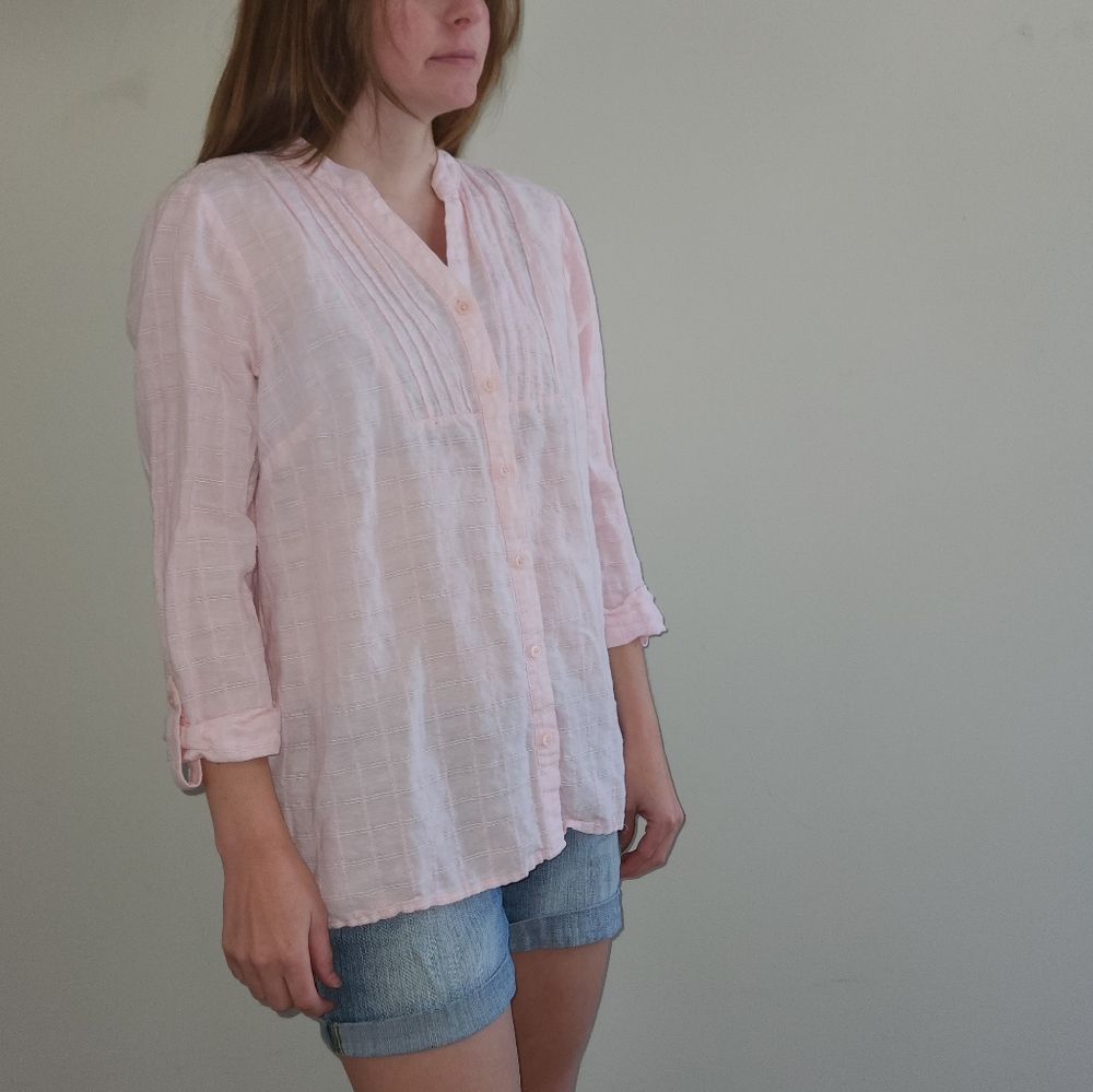 Kim Rogers Blush Pink Button Down Blouse